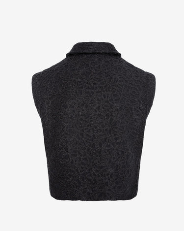 Vesta Oversized Noir cu Insertii Stralucitoare